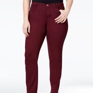 Style&Co. Tummy-Control Slim-Leg Jeans Dried Plum